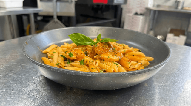 Penne alla Vodka with Shrimp.